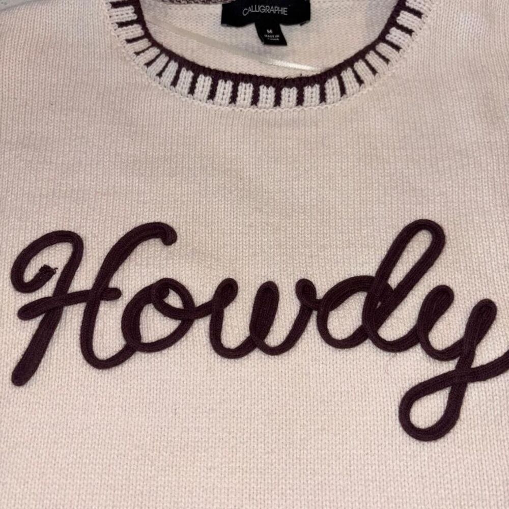 Anthropologie Calligraphie Howdy Sweater
